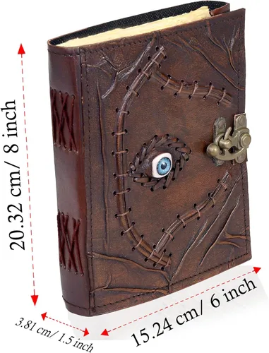 Vista 4 de cuero Hocus Pocus Libro de hechizos Diario de cuero para el mal de ojo, libro de hechizos Girmoire Regalos