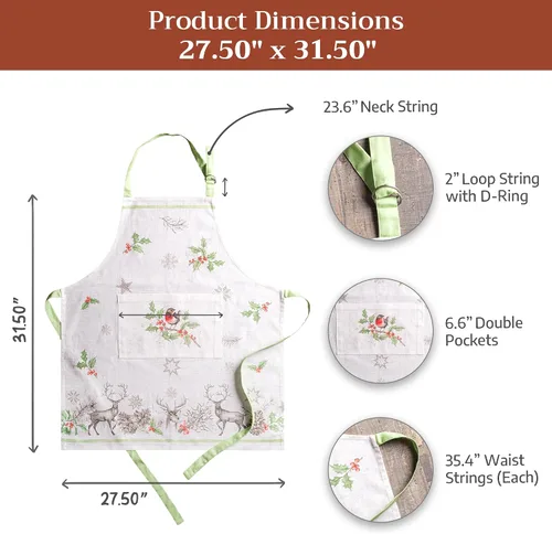 Vista 605 de Maison d' Hermine Delantales para mujer con bolsillo, 100% algodón (27.50 x 31.50 pulgadas)
