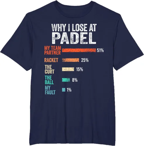 Vista 17 de Why I Lose at Padel Funny Game Padel Hombres Mujeres Camiseta de Padel