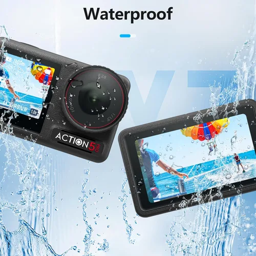 Vista 5 de AMAZEAR Action5 Pro - Protector de pantalla de lente para DJI Osmo Action 5 Pro (2 juegos), protector de vidrio templado, pantalla OLED, Ultra HD