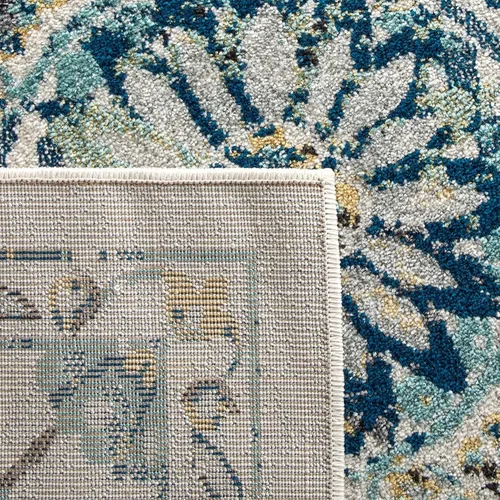 Vista 5 de SAFAVIEH Evoke Collection - Alfombra de 8 x 10 pulgadas, grande, color marfil y azul, diseño bohemio, no desprende pelusa y es fácil de limpiar