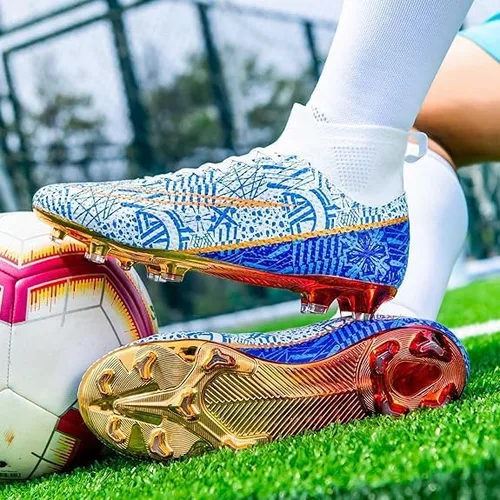 Vista 6 de IDCOINE Zapatos de fútbol para hombre, zapatos de fútbol de alta calidad, transpirables, atléticos, profesionales, para jóvenes, niños, zapatos