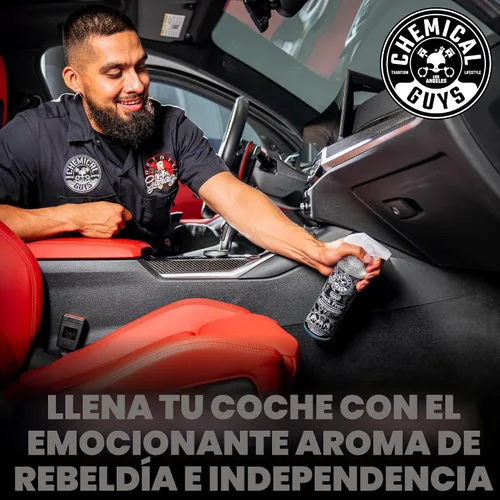Vista 5 de Chemical Guys Black Frost Air - Ambientador en aerosol premium para automóvil y eliminador de olores, aerosol de aroma masculino fresco
