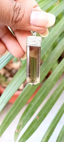Vista 5 de Hijet Colgante de cuarzo ahumado de tres facetas que equilibra energía positiva armonía suerte yoga meditación reiki natural auténtico auténtico