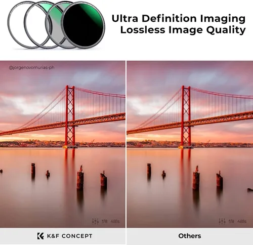 Vista 5 de K&F Concept Kit de filtros de lente 4 en 1 con anillo magnético MCUV CPL fijo ND1000 de 3.740 in con 28 recubrimientos múltiples para lente