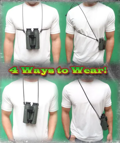 Vista 5 de Rick Young Outdoors Arnés binocular de alta calidad, correa ajustable para el pecho para caza, observación de aves y senderismo, cómodo sistema