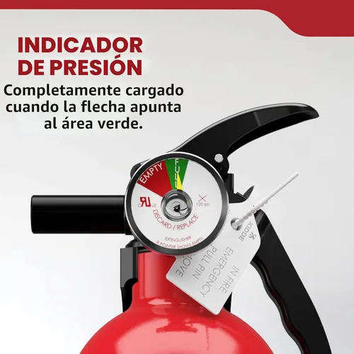 Vista 5 de Kidde, FA110G, Extintor multiusos para casa, oficina, dormitorio, residencial, 1A10BC Extintor multiusos residencial para pequeños incendios