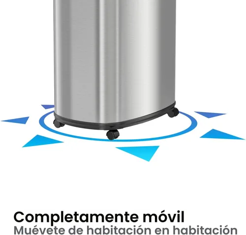 Vista 5 de SensorCan - Basurero con sensor de 13 galones con ruedas y sistema de control de olores AbsorbX, acero inoxidable, cubo de basura automático