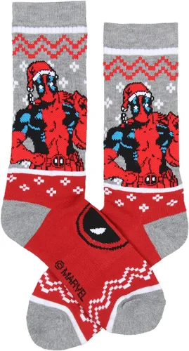 Vista 2 de Marvel Deadpool - Calcetines deportivos gruesos y suaves, 2 pares de calcetines deportivos, Multi colorido
