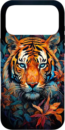 Vista 22 de Watercolor Tiger Face Design Wild Animal Big Cat Tiger Case for iPhone 17