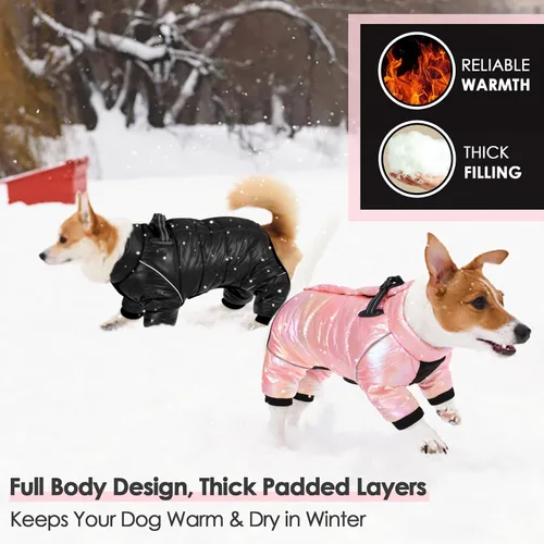 Vista 6 de AOFITEE - Abrigo para perros, impermeable para invierno, cálido traje completo para perros, abrigo de invierno para perros pequeños, chaqueta