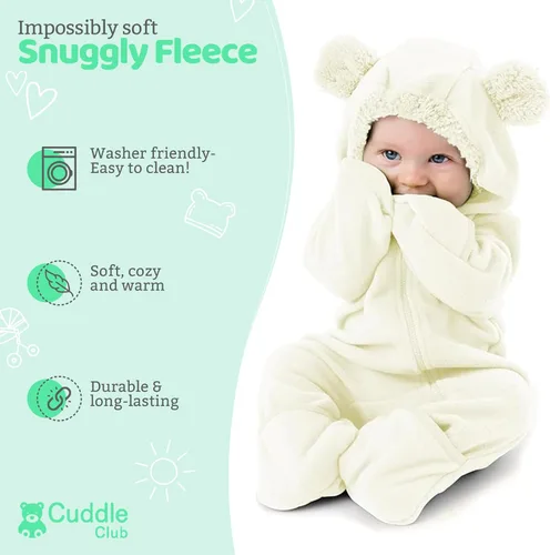 Vista 114 de Enterizo de vellón para bebé, rómper de una sola pieza con capucha para niños, ropa para exteriores, chaqueta infantil