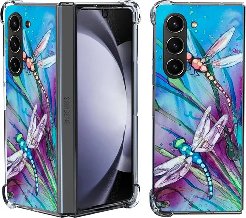 Vista 7 de Funda para Galaxy Z Fold 5, protección contra caídas de mandala de león colorido, a prueba de golpes, de cuerpo completo, resistente a los arañazos