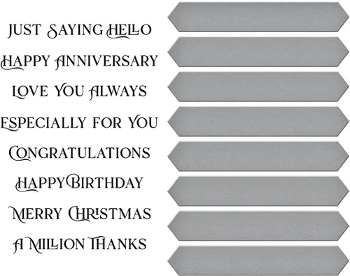 Vista 4 de Spellbinders BP-091 Fancy Sentiment Strips Press Plate & Die Set