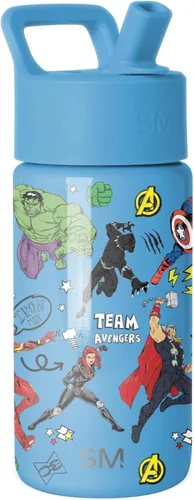 Vista 56 de Simple Modern DC Comics Batman - Botella de agua para niños con tapa con pajilla, vaso aislado de acero inoxidable de 14 onzas para niños, vaso a
