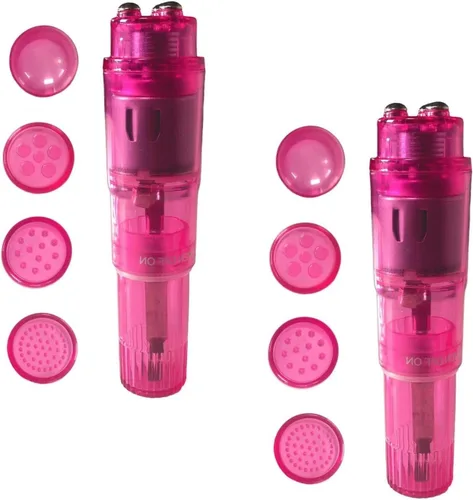 Vista 9 de Pequeño mini masajeador portátil para cara corporal, cuello, cabeza, masaje de espalda con 4 cabezas (1 unidad, azul)