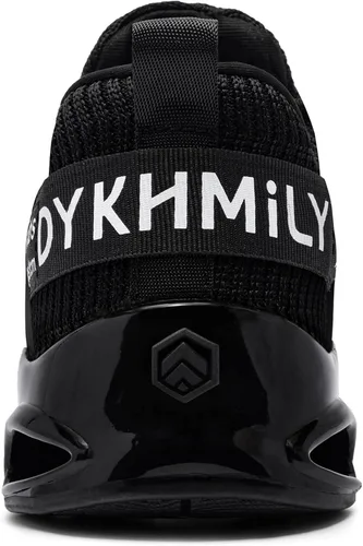 Vista 3 de DYKHMATE Zapatos anchos con punta de acero para hombres y mujeres, zapatos de seguridad ligeros, zapatos de trabajo de moda, cómodos, transpirables