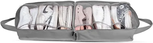 Vista 8 de Bolsa de zapatos para viajes, organizador de zapatos portátil, bolsa de almacenamiento, bolsa de zapatos para mujeres y hombres, Gris, Nube
