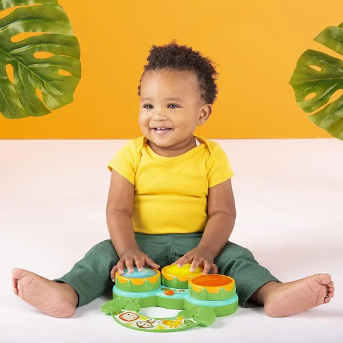 Vista 7 de Bright Starts Safari Beats - Tambor musical de juguete con luces, a partir de 3 meses, multicolor