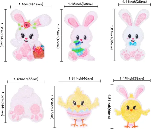 Vista 2 de Gyufise Paquete de 24 adornos para cupcakes de Pascua con diseño de conejo, conejo, huevo, pollo, cupcakes, temática de Pascua, baby shower, niños
