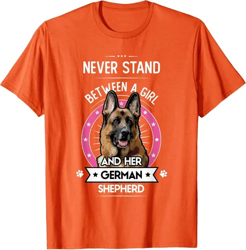 Vista 15 de Never Stand Between A Girl and Her German Shepherd T-Shirt Asphalt Grey