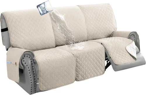 Vista 11 de H.VERSAILTEX Funda impermeable 100% impermeable para sofá biplaza reclinable de 2 piezas, protector de muebles suave y grueso con bolsillos lavables