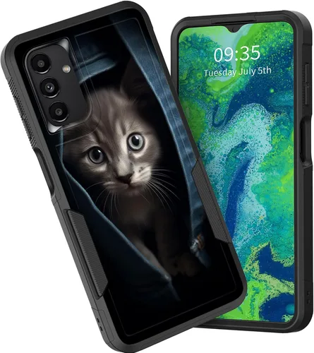 Vista 34 de Funda protectora para Galaxy A13 5G, doble capa híbrida resistente a prueba de golpes, policarbonato duro, silicona suave, TPU, funda protectora