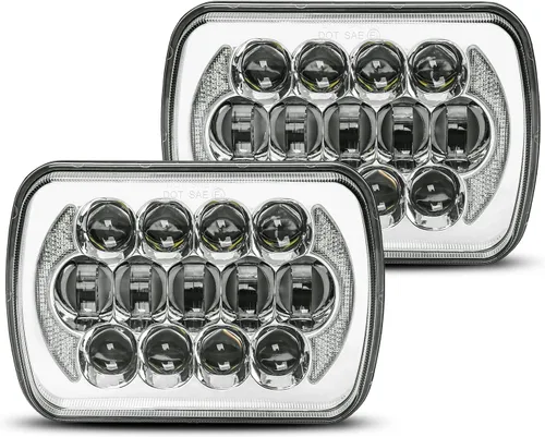 Vista 8 de LX-LIGHT 105W 1000% Brillante Faros LED Negros H6054 5x7 7x6 DRL Antirreflejos Haz Sellado Alto/Bajo Compatible con Jeep Wrangler YJ Cherokee XJ