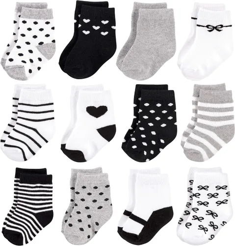 Vista 82 de Hudson Baby - Calcetines de algodón para bebés recién nacidos y Terry para niñas bebés