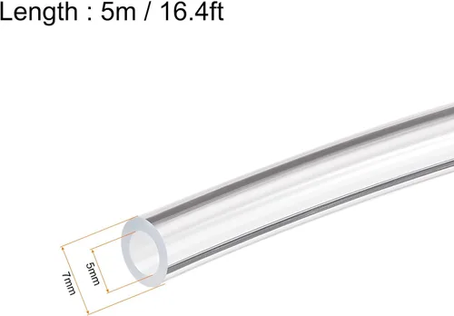 Vista 2 de Tubo de vinilo flexible de PVC de plástico transparente, [para manguera de agua de riego de jardín, pecera, acuario] - 0.197 in x 0.276 in/16 pies