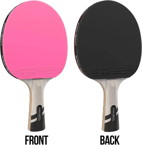 Vista 5 de PRO-SPIN Ping Pong Paddles – ITTF Approved Professional Table Tennis Rackets with Carbon Fiber for Superior Control 7-Ply Blade, Premium Rubber