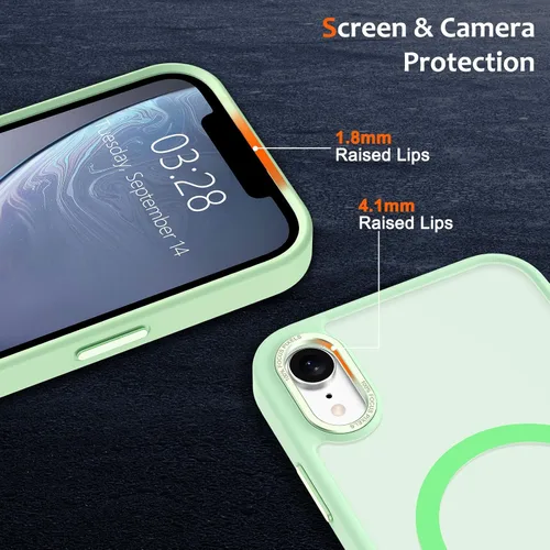 Vista 1039 de Anuck - Funda magnética para iPhone 11 compatible con MagSafe, carcasa trasera mate translúcida dura, borde de TPU, delgada, resistente a impactos
