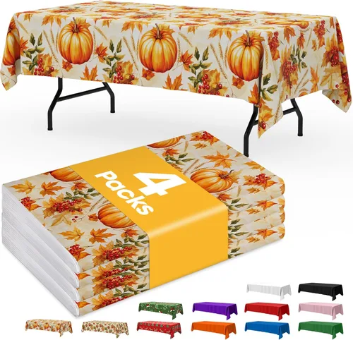 Vista 34 de Mantel de bandera estadounidense, paquete de 4 manteles patrióticos desechables de 54 x 108 pulgadas para mesas de 6 pies, decoraciones del 4