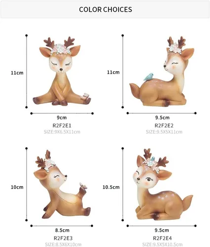 Vista 6 de Adorno para tablero de instrumentos de automóvil, lindo adorno de resina con ciervos Sika para tablero de automóvil, lindo juguete de dibujos