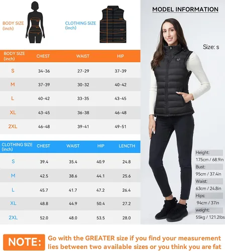 Vista 5 de iHood Chaleco térmico para mujer con paquete de batería, chaleco térmico para mujer con capucha retráctil térmica, lavable con calefacción