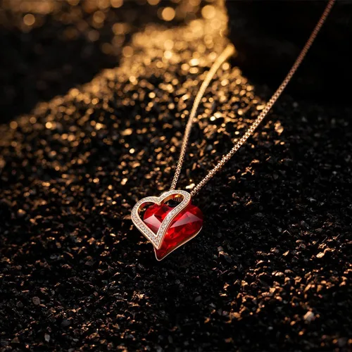 Vista 2 de Sumonyo Love Heart Pendant Necklaces for Women Crystals Jewelry Gifts for Women Her Girlfriend Mother's Wife Christmas Birthday Anniversary