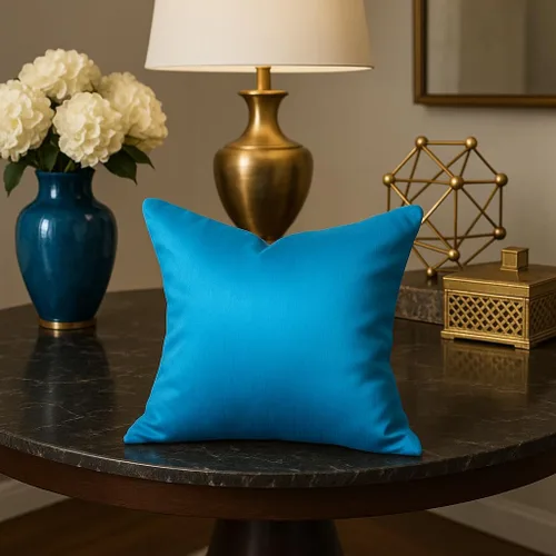 Vista 26 de Juego de 2 fundas de almohada decorativas para sofá, color azul aguamarina, almohada de granja de 12 x 12 pulgadas, fundas de almohada de seda