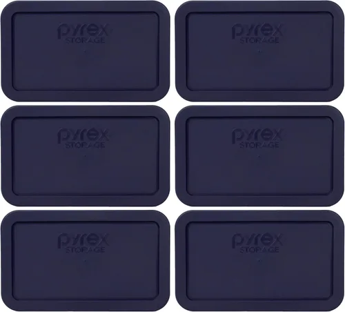 Vista 5 de Pyrex 7214-PC (4.8 tazas) Tapa de repuesto azul, fabricada en Estados Unidos BPA-Free Plastic Fits 7214 Glass Dish Non-Porous Surface