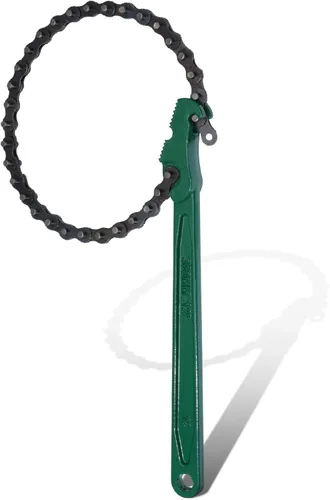 Vista 6 de Llave de cadena con trinquete de 12 pulgadas de gran capacidad, reversible, herramienta de filtro de aceite para tuberías, accesorios de tubería