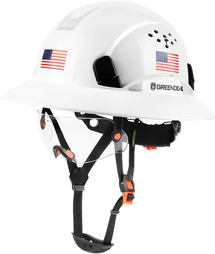 Vista 9 de Casco de seguridad de construcción ventilado de ala completa, casco de seguridad aprobado por la OSHA Cascos De Construcción, cascos de trabajo