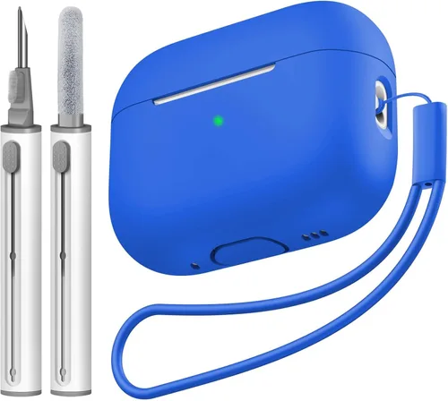 Vista 30 de Compatible con Airpods Pro 2 Case, Funda Protectora de Piel de Silicona Suave con Kit de Limpieza y Cordón Compatible para AirPod Pro de 2ª