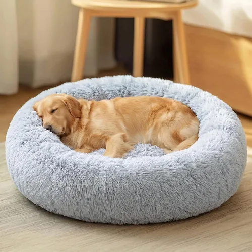Vista 66 de JOLLYVOGUE - Cama calmante para perros y gatos pequeños y medianos, antiansiedad, redonda, suave, acogedora con parte inferior antideslizante