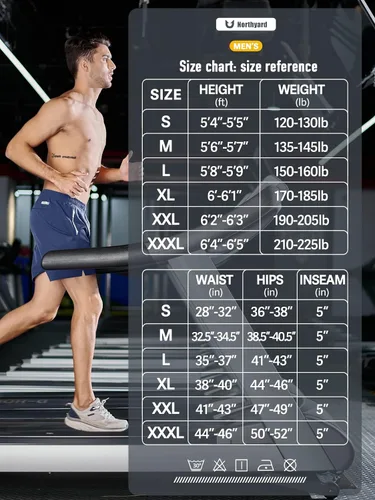 Vista 6 de NORTHYARD Pantalones cortos deportivos para correr para hombre, de 5 pulgadas7 pulgadas, para entrenamiento, gimnasio, tenis, secado rápido