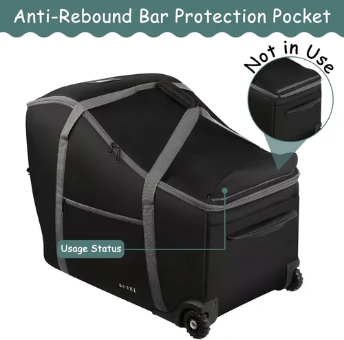 Vista 4 de Bolsa de viaje para asiento de coche infantil SCTEL Compatible con Doona, asiento de coche y base, Chicco Keyfit 35 y base, bolsa de viaje Doona