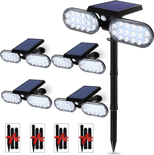Vista 11 de Luces solares de movimiento al aire libre, reflector solar, modo de sensor de movimiento, luces de seguridad del atardecer al amanecer, focos