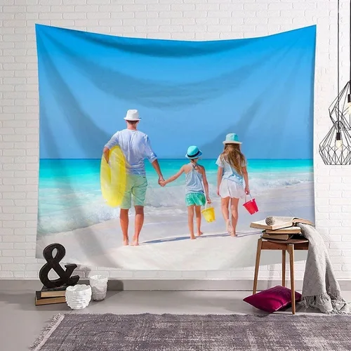 Vista 8 de yyfq Tapiz personalizado para colgar en la pared, decoración personalizada para subir imágenes Tenture Murale Tissus Tapisserie Mural Alfombra Duvar