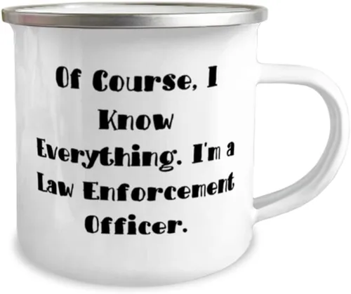 Vista 2 de Law enforcement officer Gifts For Men Women, Of Course, I Know, Epic Law enforcement officer 12oz Camper Mug, From Boss, Police, Cop, Coffee mug