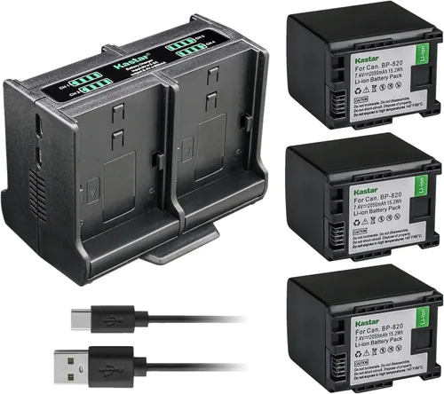 Vista 7 de Kastar Cargador de batería cuádruple compatible con Canon BP-820 BP820, BP-828 BP828, cargador CG-800 CG800, Canon XA60, Canon XA65, Canon XA70