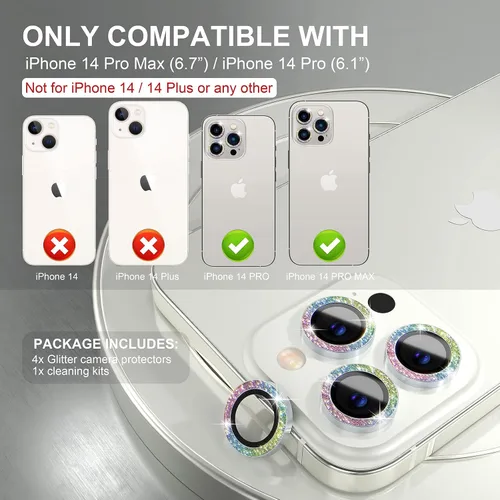 Vista 292 de Choiche Compatible para iPhone 16 Pro/iPhone 16 Pro Max Protector de Lente de Cámara, Vidrio Templado 9H Protector de Pantalla de Cubierta de Cámara