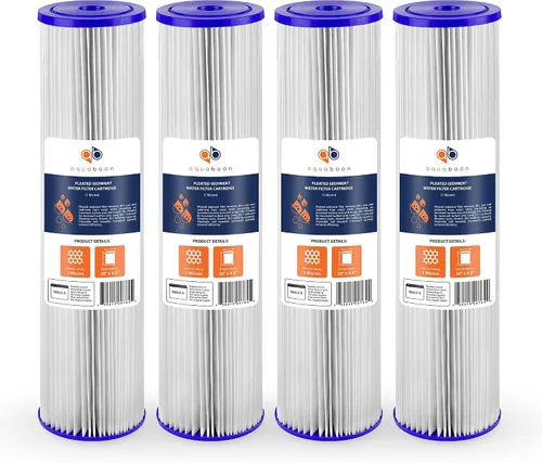 Vista 9 de Aquaboon Cartucho de filtro de agua de sedimento plisado para toda la casa, 1 micrón, repuesto de filtro de pozo de 20 x 4.5 pulgadas, compatible